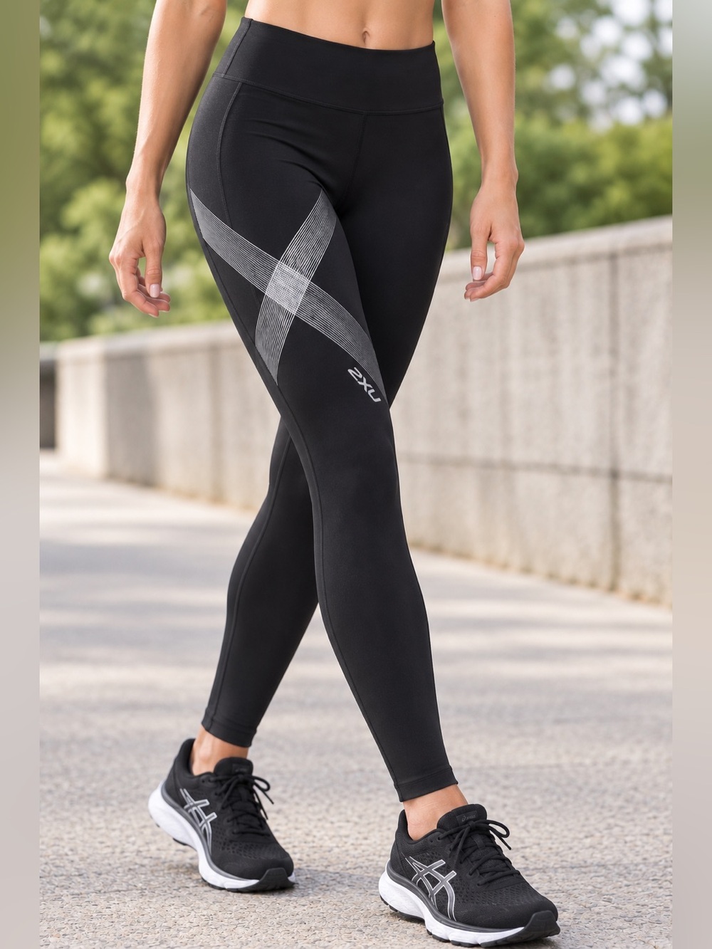 2XU Women’s Hyoptik Reflective High Visibility Compression Running Tights Sz L 🔥